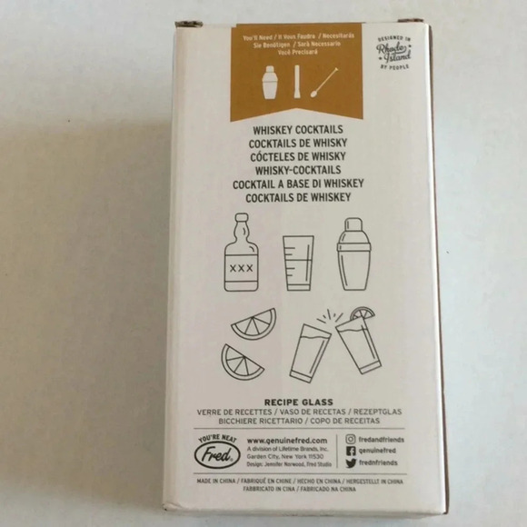 NIB Genuine Fred Good Measure Whiskey Recipe Glass - Picture 5 of 7